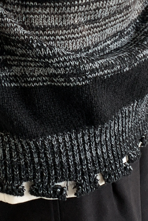 Renji Distressed Stripe Knit Sweater