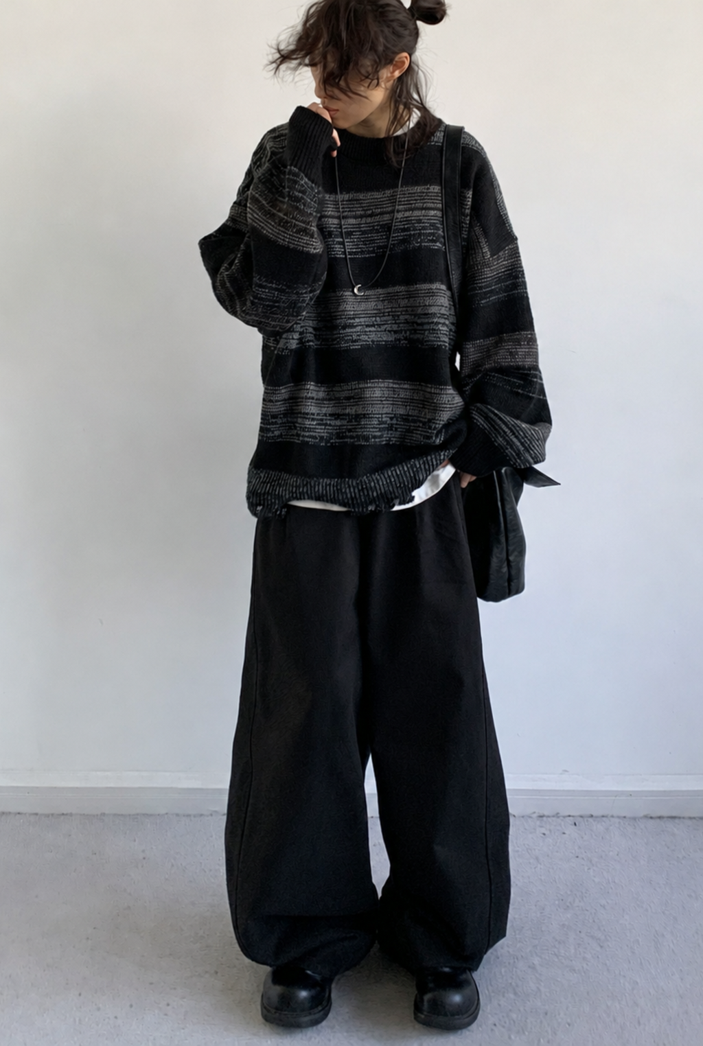 Renji Distressed Stripe Knit Sweater