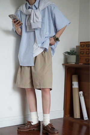 Aoi Stripe Camp Shirt