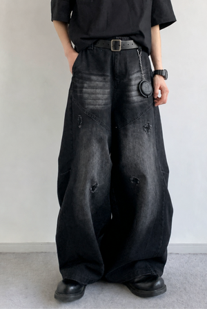 Kage Distressed Barrel Denim