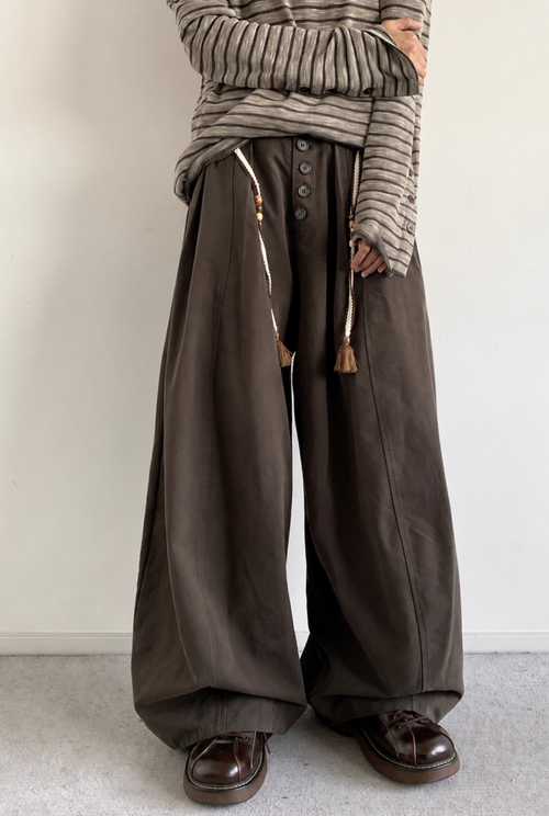 Kaito Pattern-Tie Barrel Pants