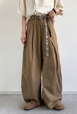 Kaito Pattern-Tie Barrel Pants