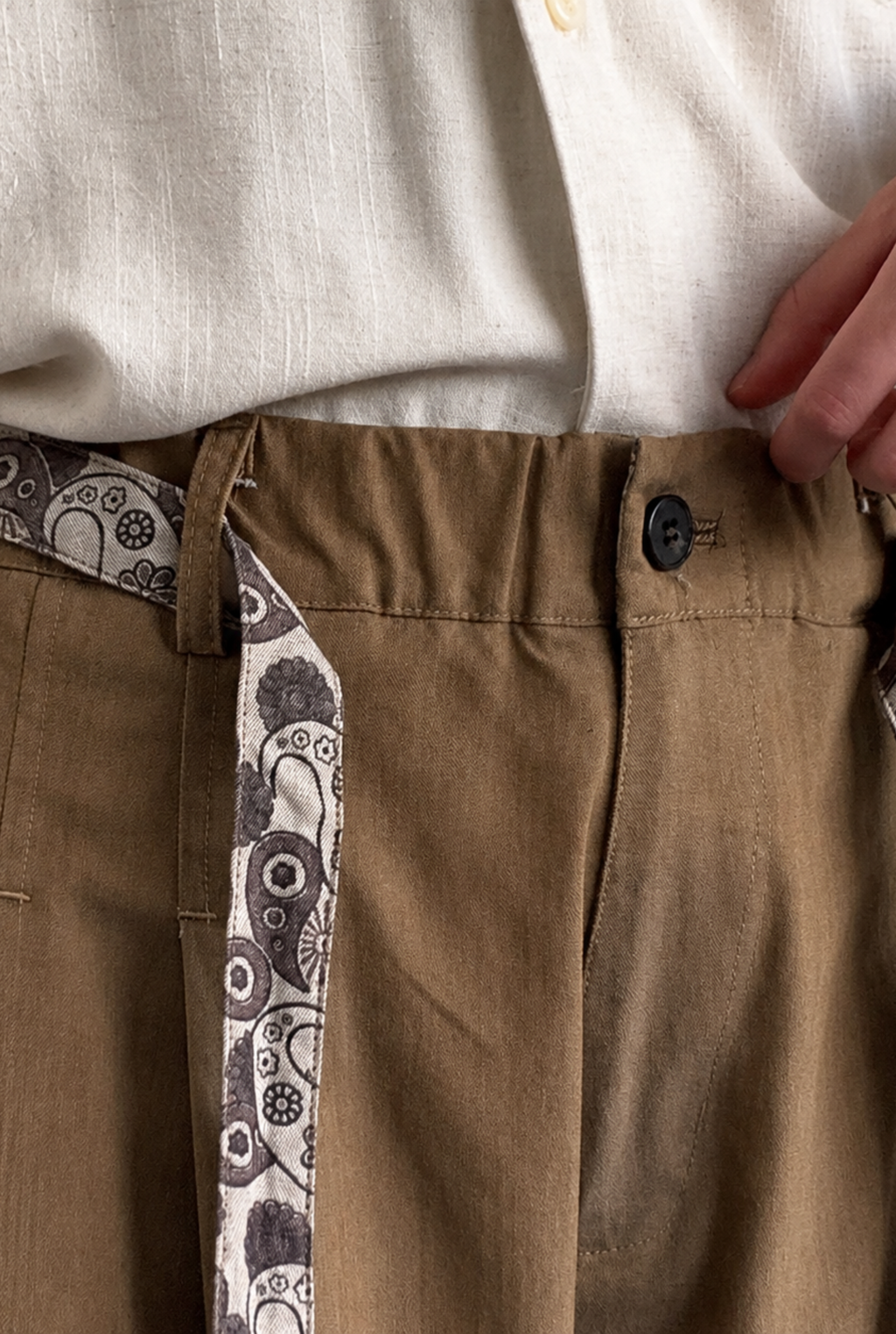 Kaito Pattern-Tie Barrel Pants