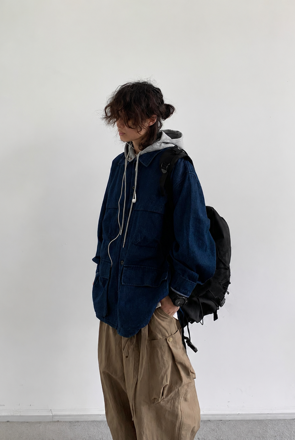 Nori Hooded Denim Utility Jacket