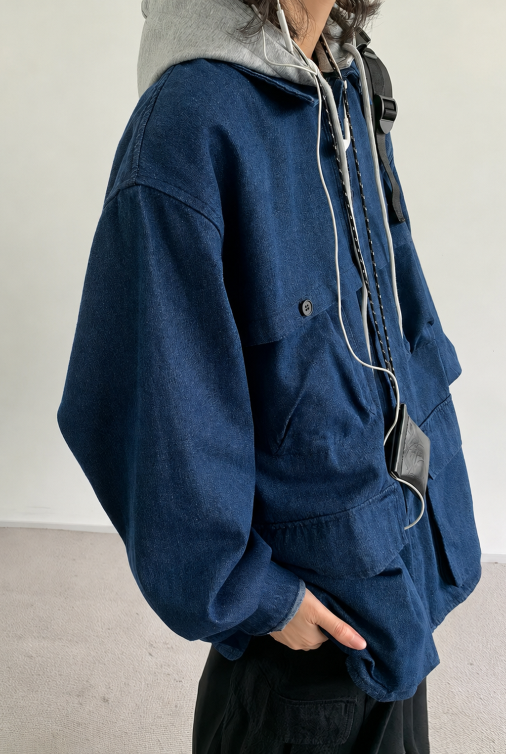 Nori Hooded Denim Utility Jacket