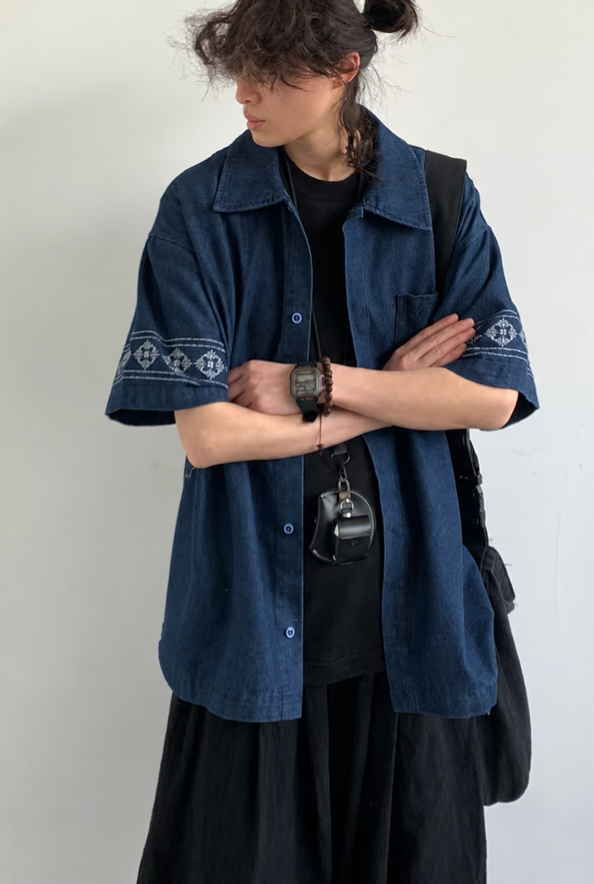 Aomi Embroidered Denim Resort Shirt