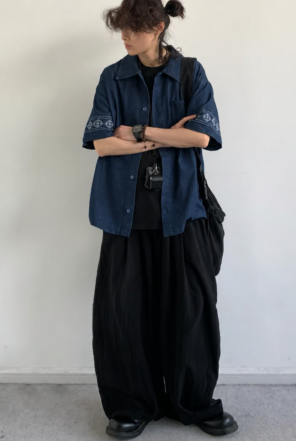 Aomi Embroidered Denim Resort Shirt