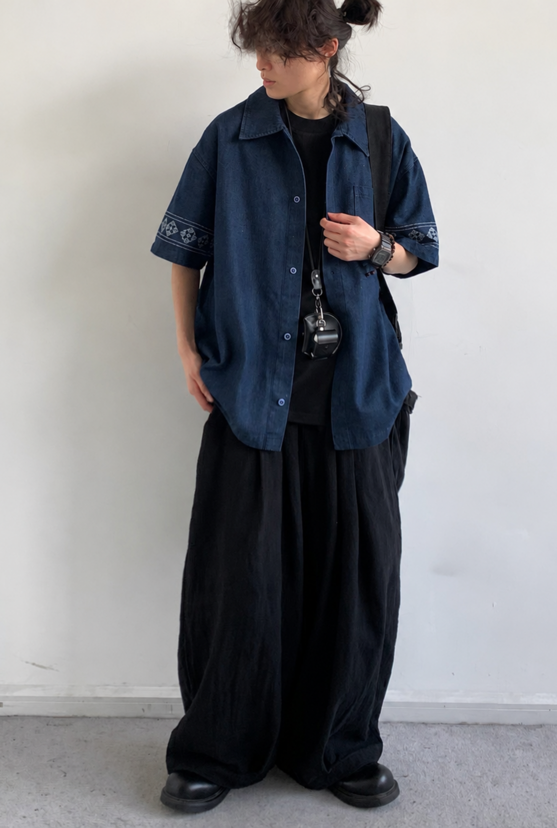 Aomi Embroidered Denim Resort Shirt
