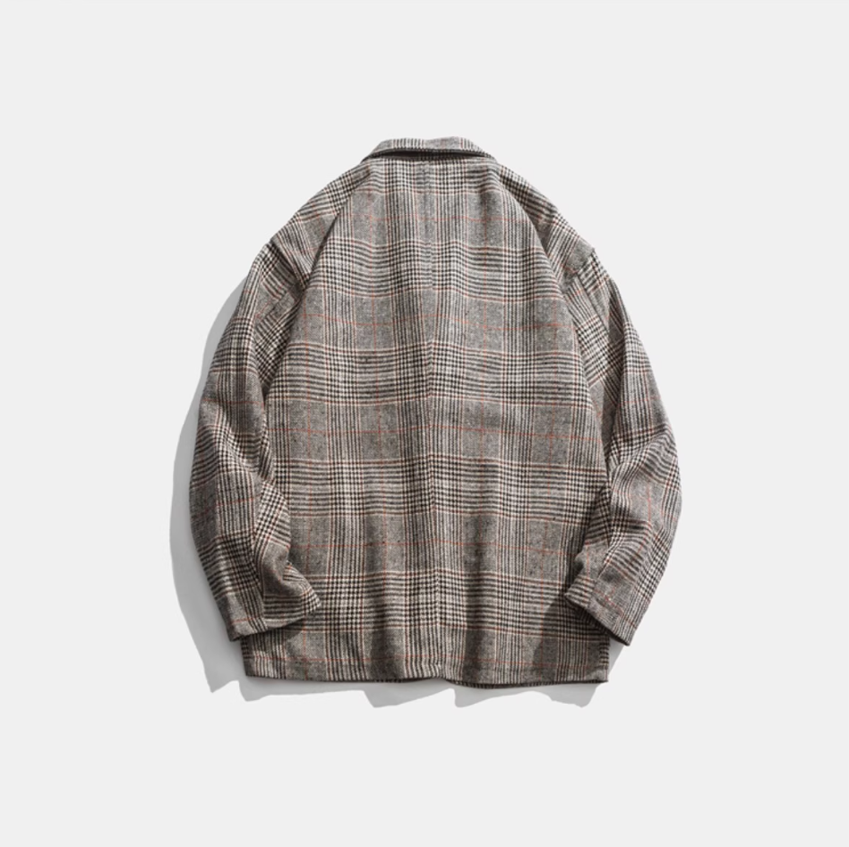 Hoshima Vintage Plaid Blazer