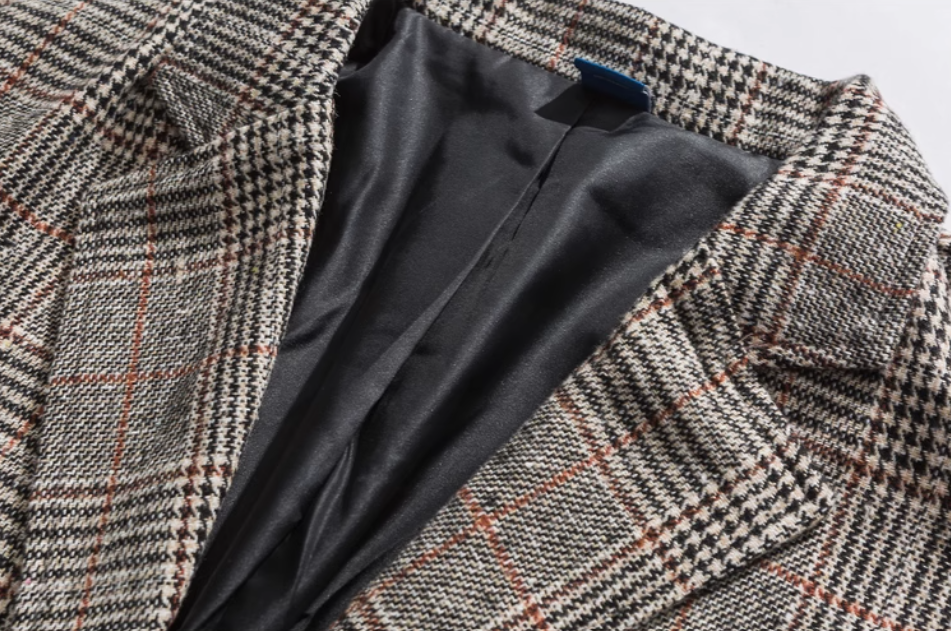 Hoshima Vintage Plaid Blazer