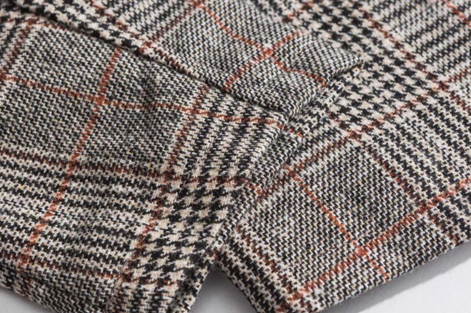 Hoshima Vintage Plaid Blazer
