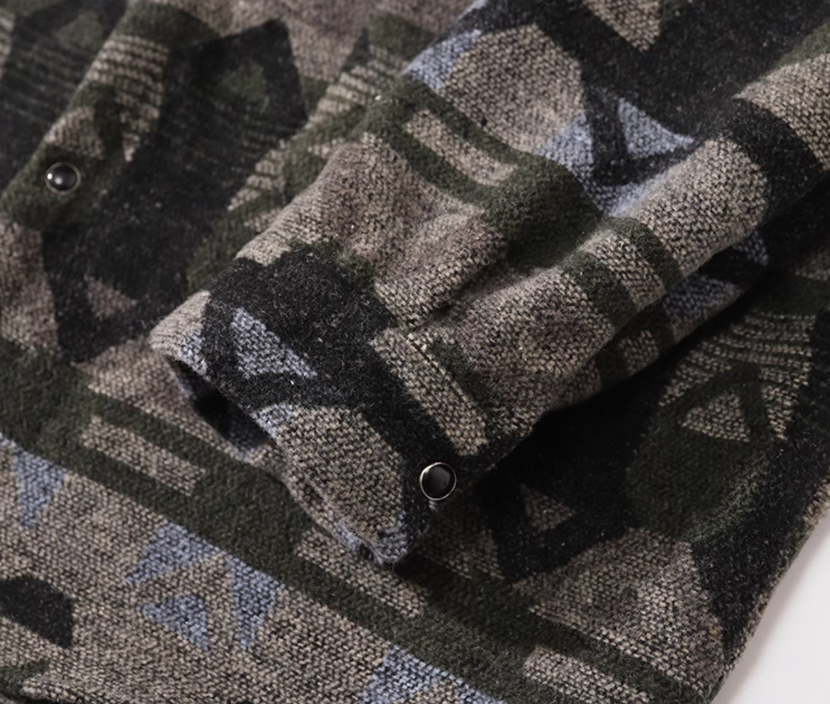 Kobayashi Patterned Wool Overshirt