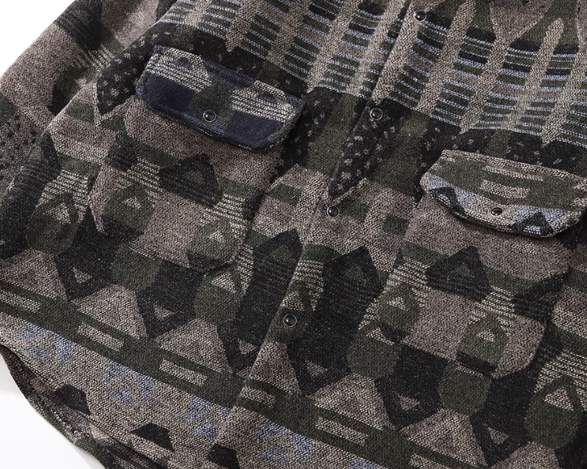 Kobayashi Patterned Wool Overshirt