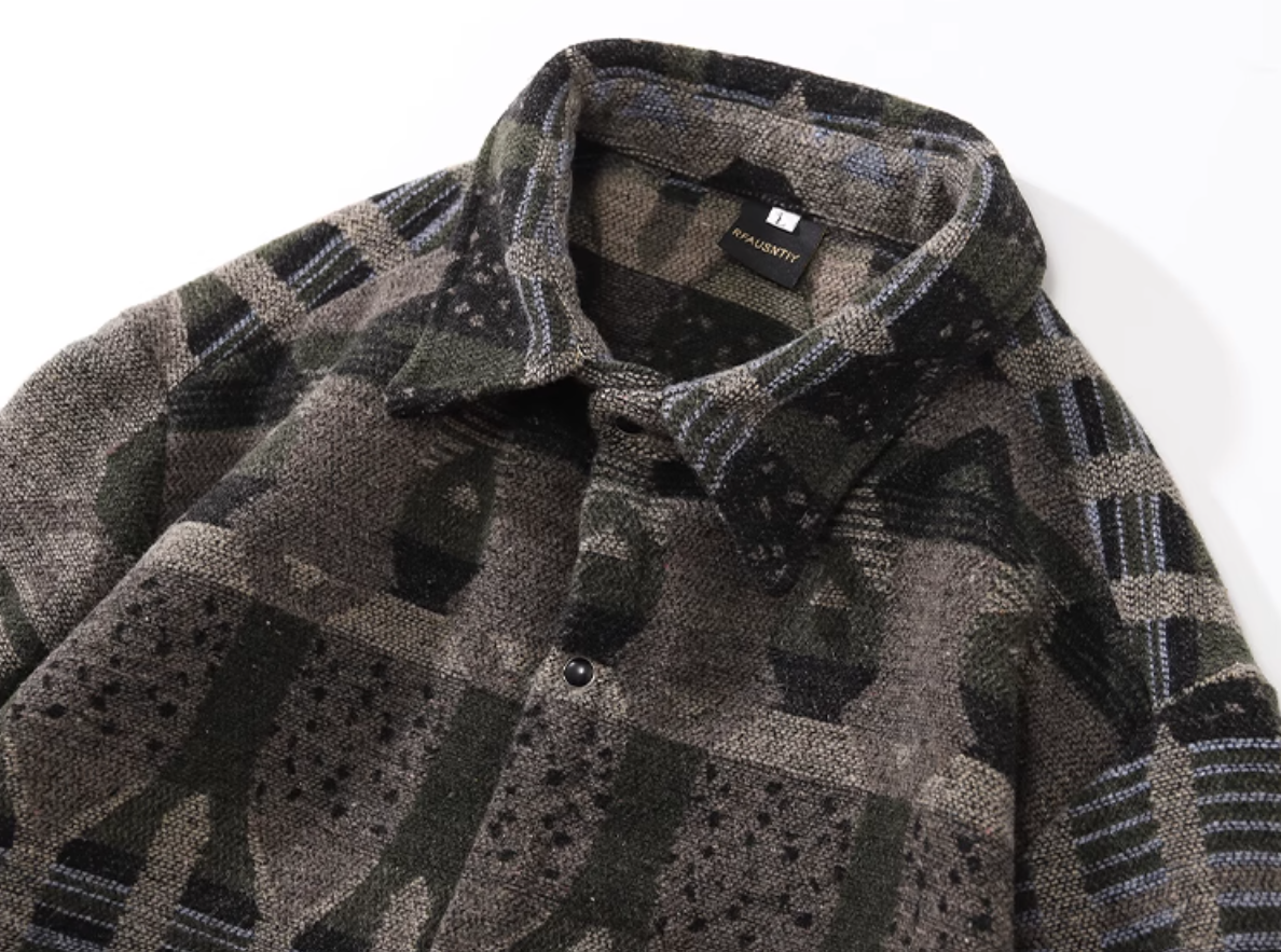Kobayashi Patterned Wool Overshirt