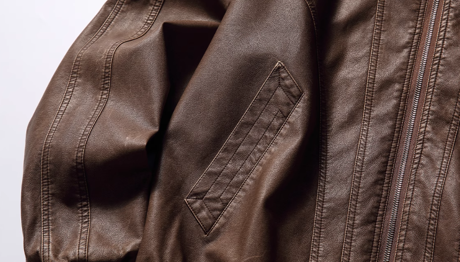 Shinrin Faux Leather Bomber Jacket