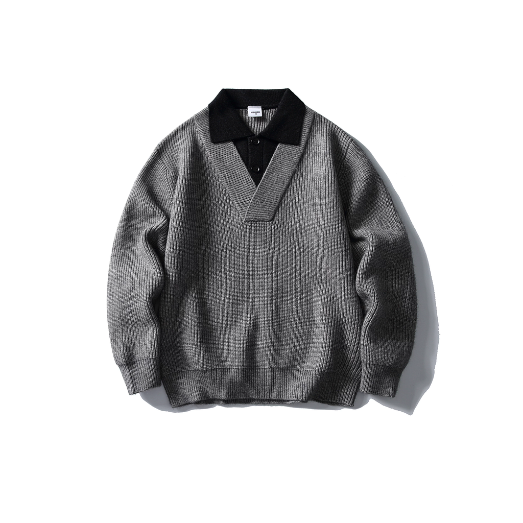 Kaito Layered Knit Polo Sweater