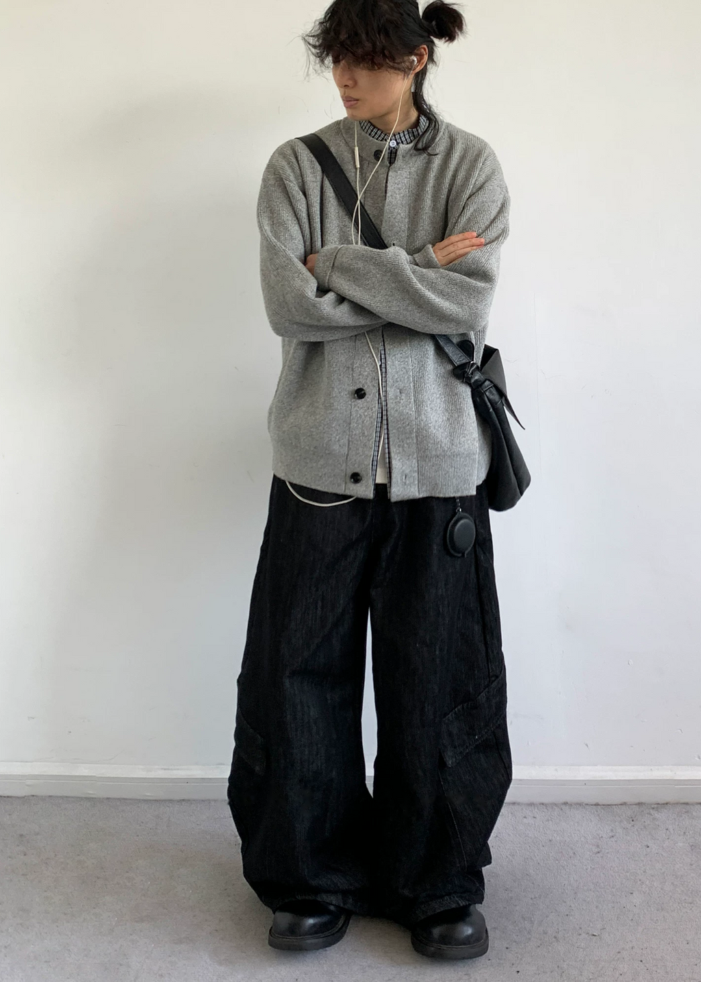 Rei Layered Check Knit Cardigan