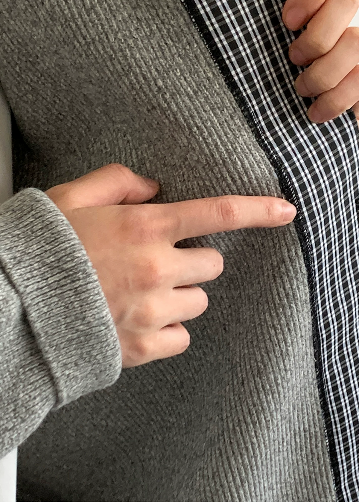 Rei Layered Check Knit Cardigan
