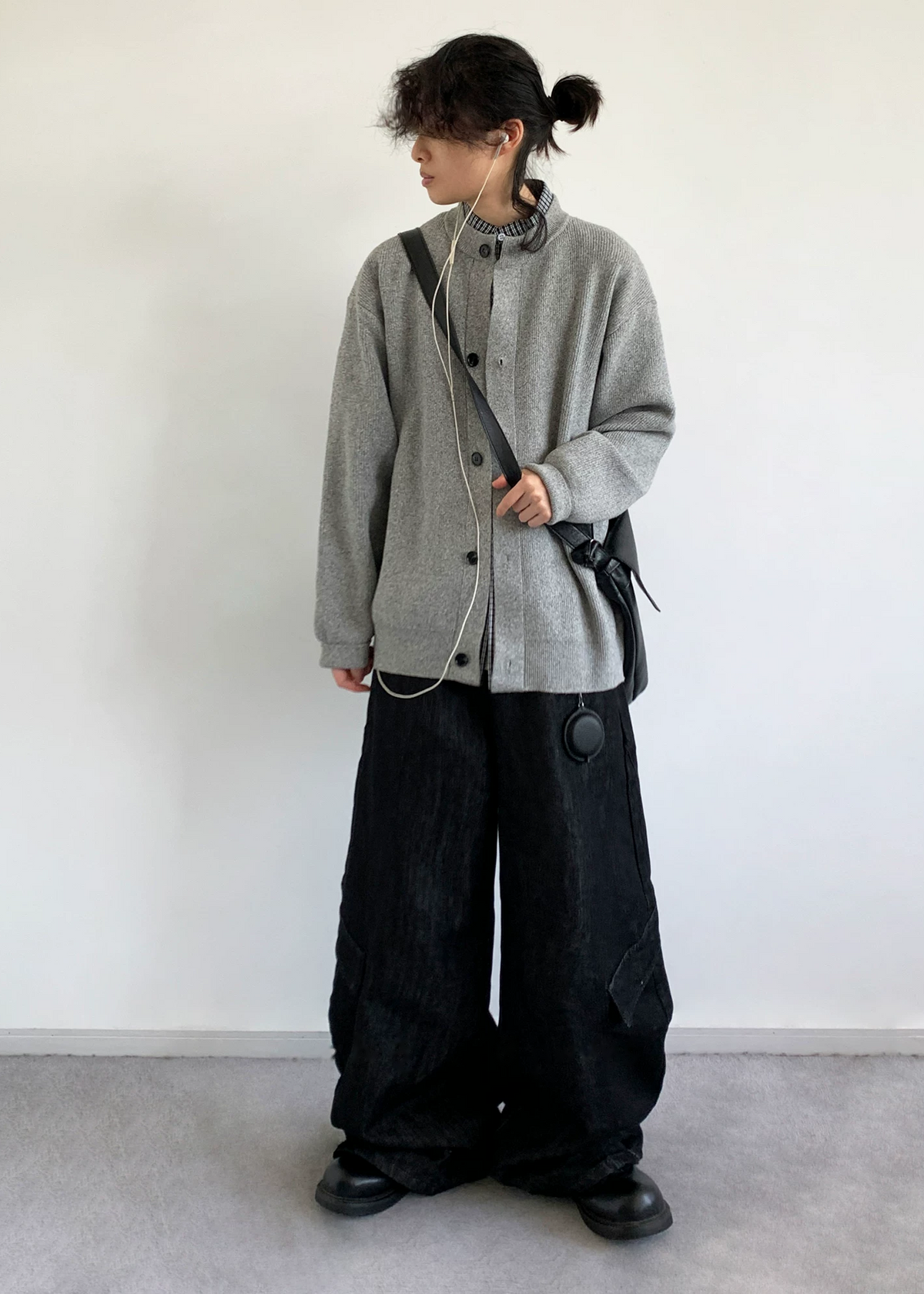 Rei Layered Check Knit Cardigan