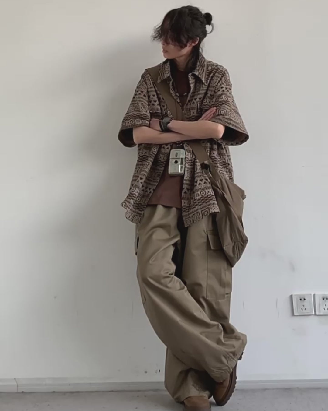 Takami Ethnic Pattern Short-Sleeve Shirt
